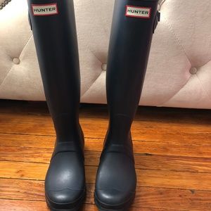 Hunter Rain Boots Navy Blue Matte US SIZE 8